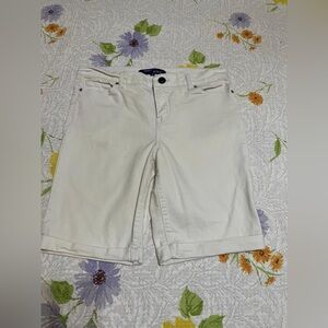 (O) Project Blue White Stretch Denim Shorts